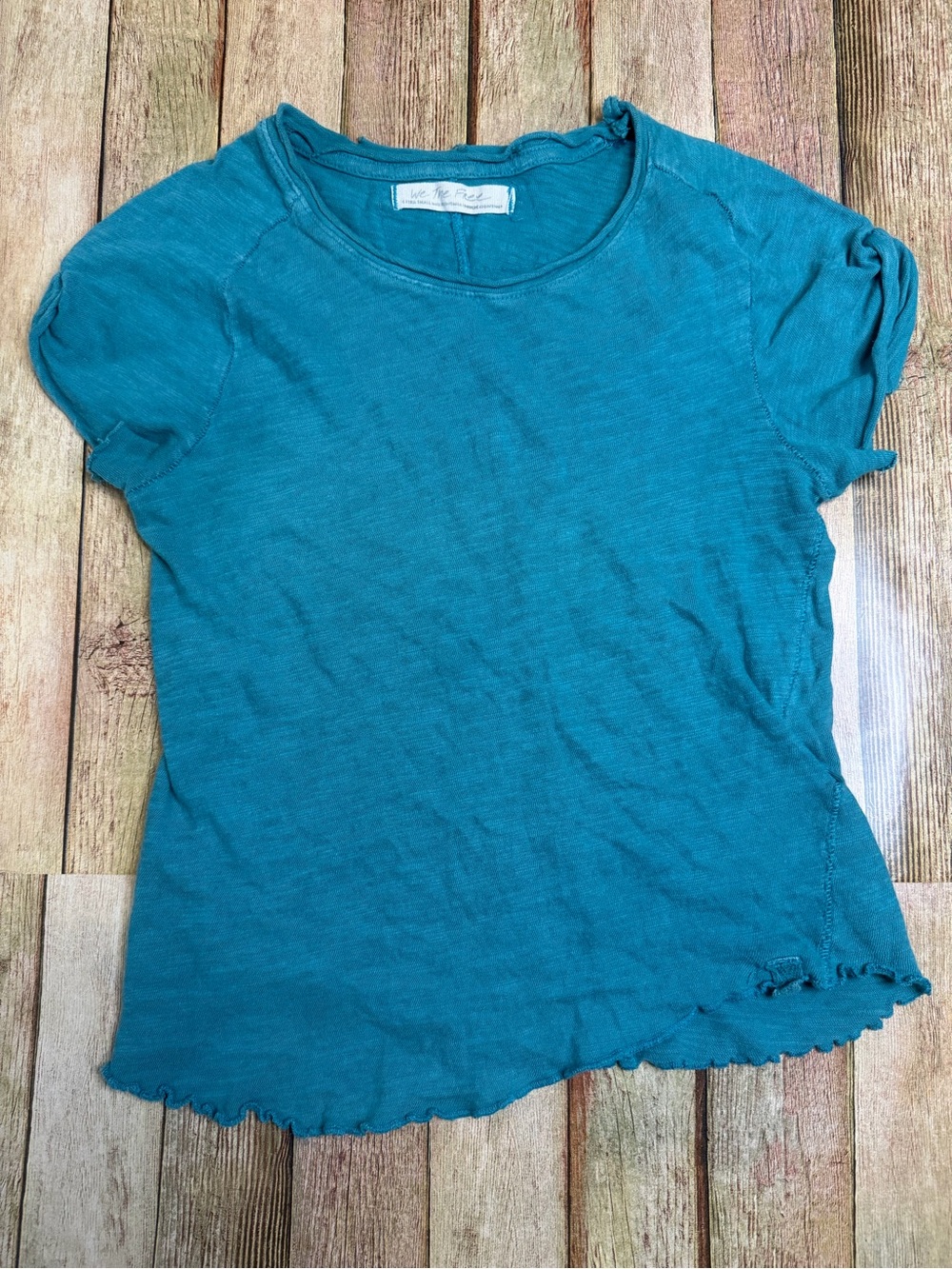 We The Free Teal Short Sleeve Womens Top
